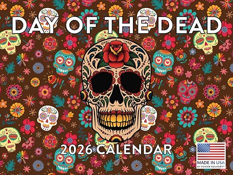 Sugar Skull Calendar 2026 Wall Monthly Day Of The Dead Calender 12 Month | American Made In The USA
