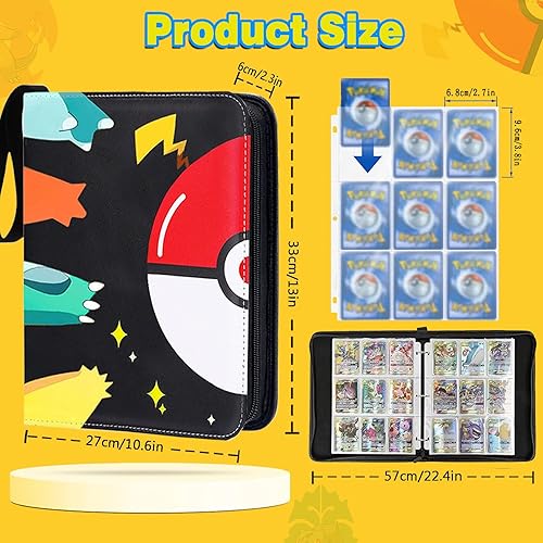 Miniatura 2 de Balmado Carpeta de tarjetas coleccionables Carpeta para tarjetas para 900 tarjetas con 50 hojas de carpetas extraíbles para tarjetas, carpeta de