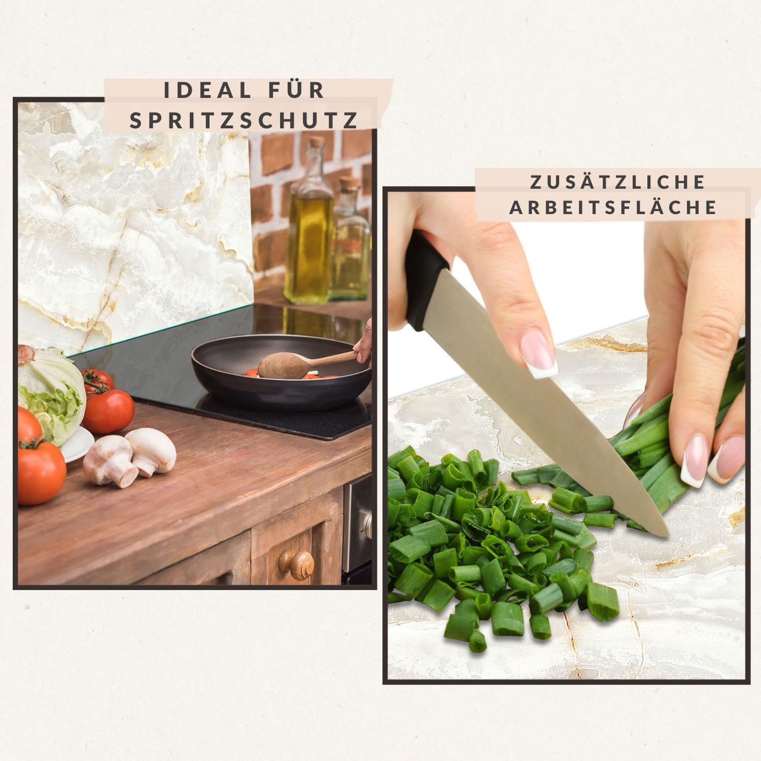 TMK ArtDeko – Placa Protectora Vitrocerámica 1 Pieza 60x52 cm – Cubre Placa de Inducción de Cristal Templado 4 mm – Tabla de Cocina de Vidrio Multifuncional y Protector Antisalpicaduras