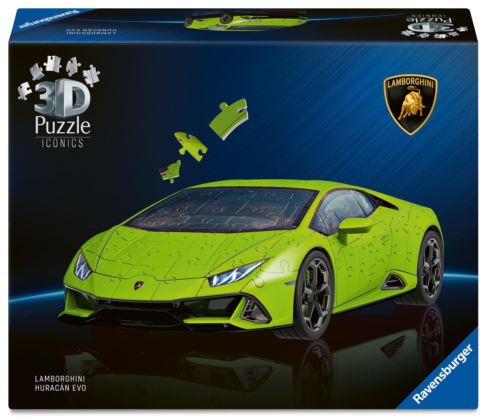 Ravensburger Iconics Lamborghini Huracan, 108 piece 3D Jigsaw Puzzle for Adults and Kids Age 8+ Years Up, White, 25,1 x 6,5 x 12,4 cm