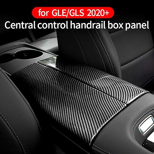 Miniatura 3 de Funda para reposabrazos de consola central de automóvil, protector de fibra de carbono para Mercedes Benz GLS X167 GLE W167 GLE53 C167 450 350 63 53