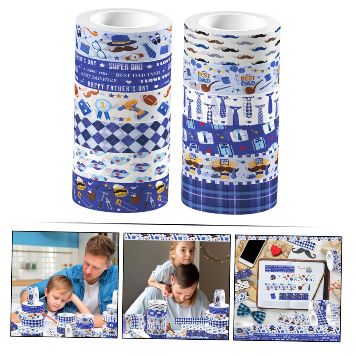 Tofficu 48rollen Washi Tape Für Diy Bastelprojekte Transparente Klebebänder Für Scrapbooking Geschenkverpackungen Und Journaling Zum Vatertag
