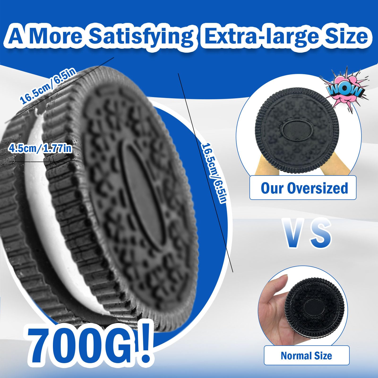 Squishy Fidget Toys, 1 Szt Squishy Czarne ciasteczka czekoladowe, zabawki stresowe, Kawaii Squeezy Fidget, Squishies, dla dorosłych Prezenty-XXL
