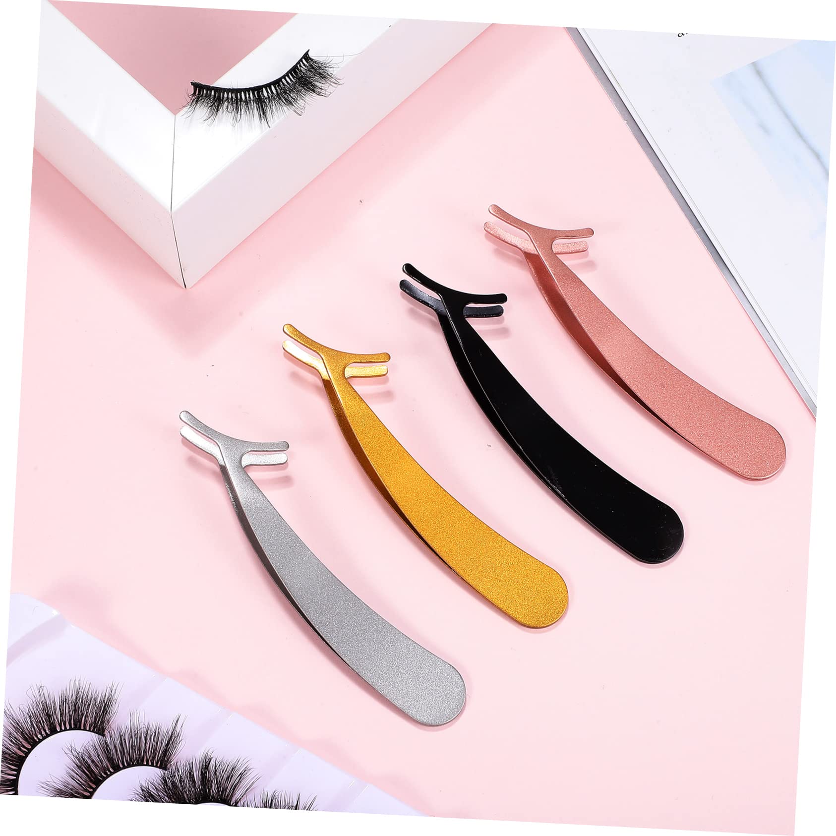 Abaodam 16pezzi Pinzette Per Applicatore Di Ciglia Finte Da Inossidabile Per Estensioni Di Ciglia Design Ergonomico e Multifunzionale Clip Per Applicazione e Rimozione Facile