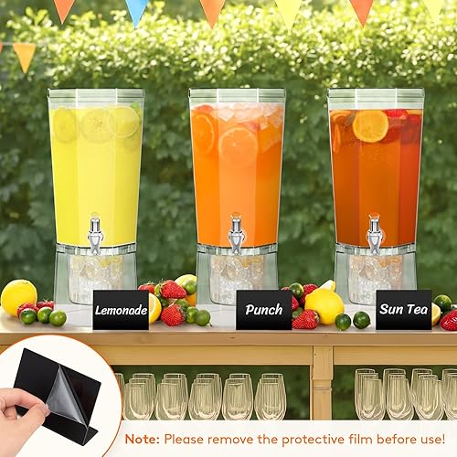Miniatura 9 de Lifewit 1 Gallon Drink Dispenser for Parties 2 Pcs, 4L Plastic Beverage Container with Stand for Juice/Tea/Soda & Lemonade, Clear Water Pitcher with