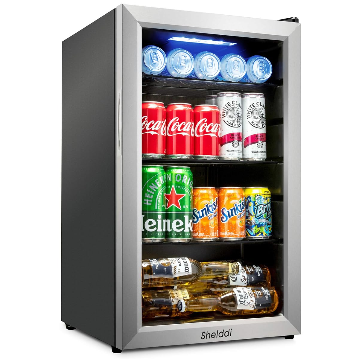冷蔵庫 93L おしゃれ コンプレッサー式 小型 透明ガラスドア Amazon | Shelddi 冷蔵庫 93L おしゃれ コンプレッサー式 小型