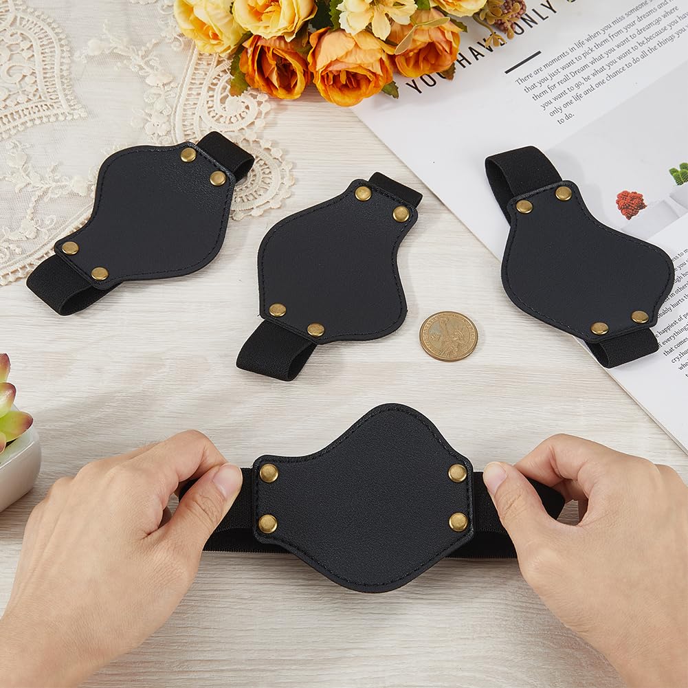 4 pezzo di cover per Cambio Marcia In Pelle PU per Moto Resistente Regolabile per Scarpe e Stivali per Uomo e Donna In Viaggio In Moto (Nero)
