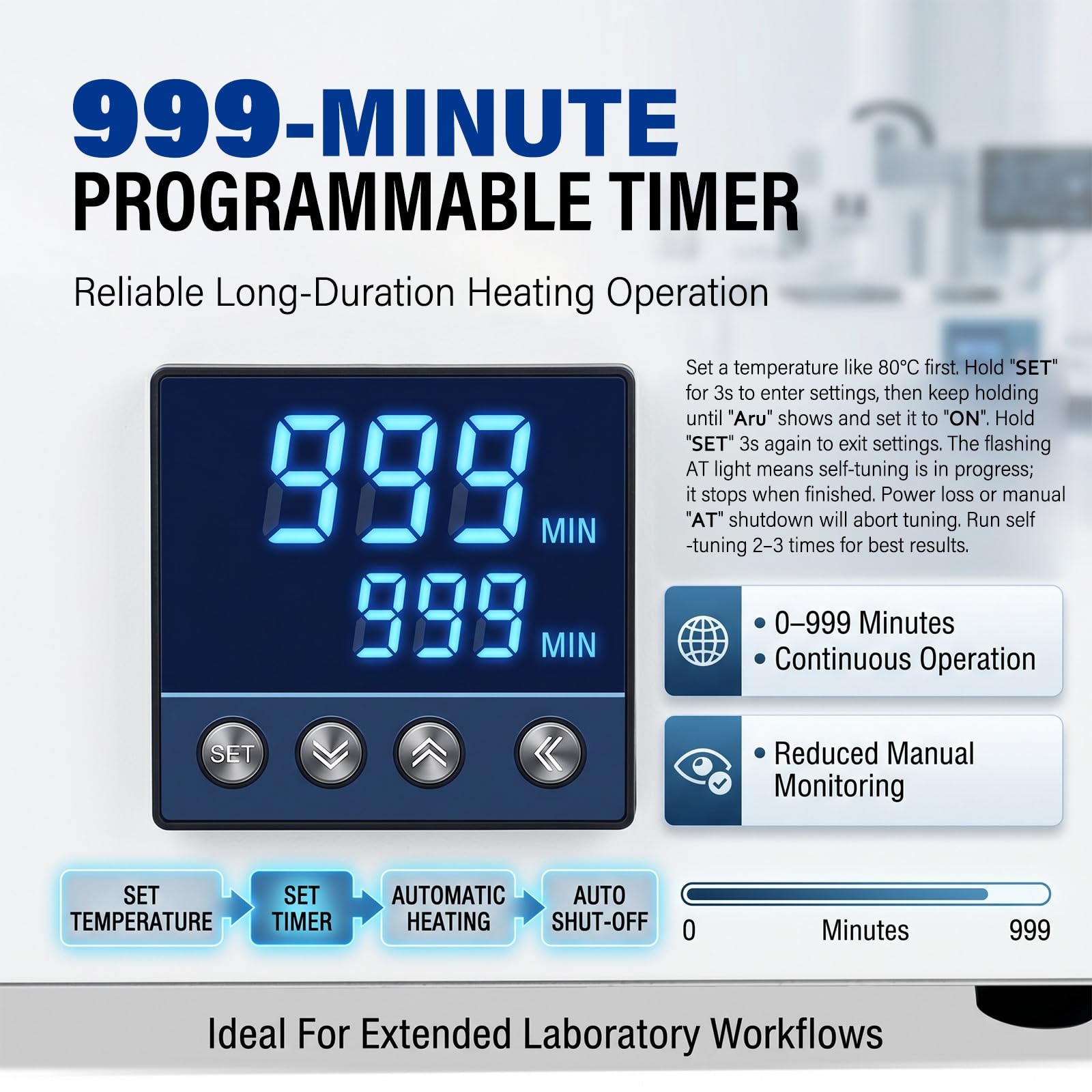 Baño María Digital Laboratorio, Equipo De Calentamiento Científico Con Temperatura Estable, Acero Inoxidable Y Temporizador De 999 Minutos Para Laboratorio(4 Hole)