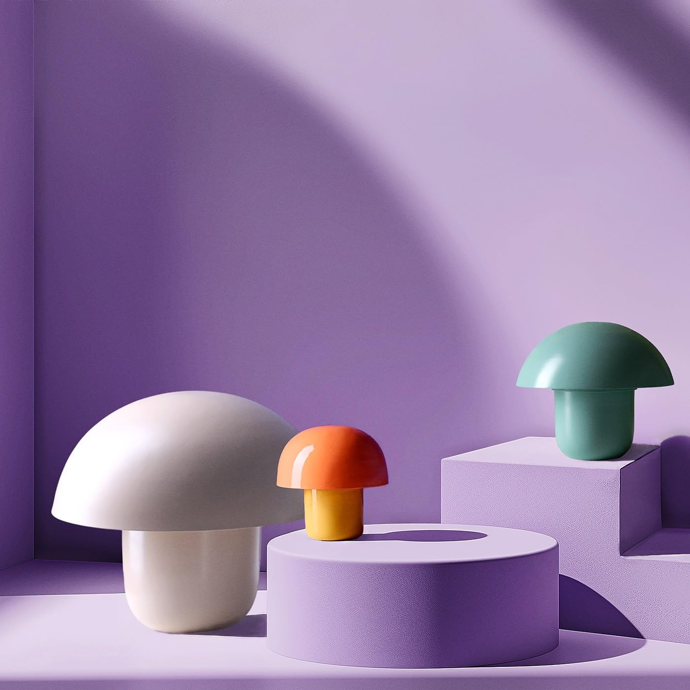 Kare Design Tischlampe Mushroom Beige, Metall, Pilzlampe, Moderne Tischleuchte, Schreibtischlampe, Büro, Wohnzimmer, Schlafzimmer, Office, keine Leuchtmittel inklusive, 50x50x44 (HxBxT)