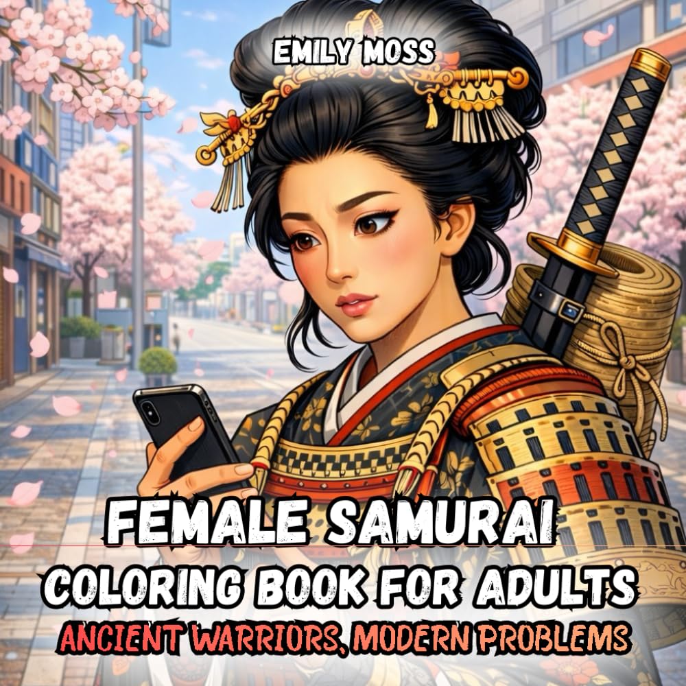 Female Samurai Coloring Book for Adults Ancient Warriors, Modern Problems: 40 Unique Surreal Scenes of Japanese Women Warriors in Modern Life, ... Coloring Pages, Humor, Fantasy & Zen Art