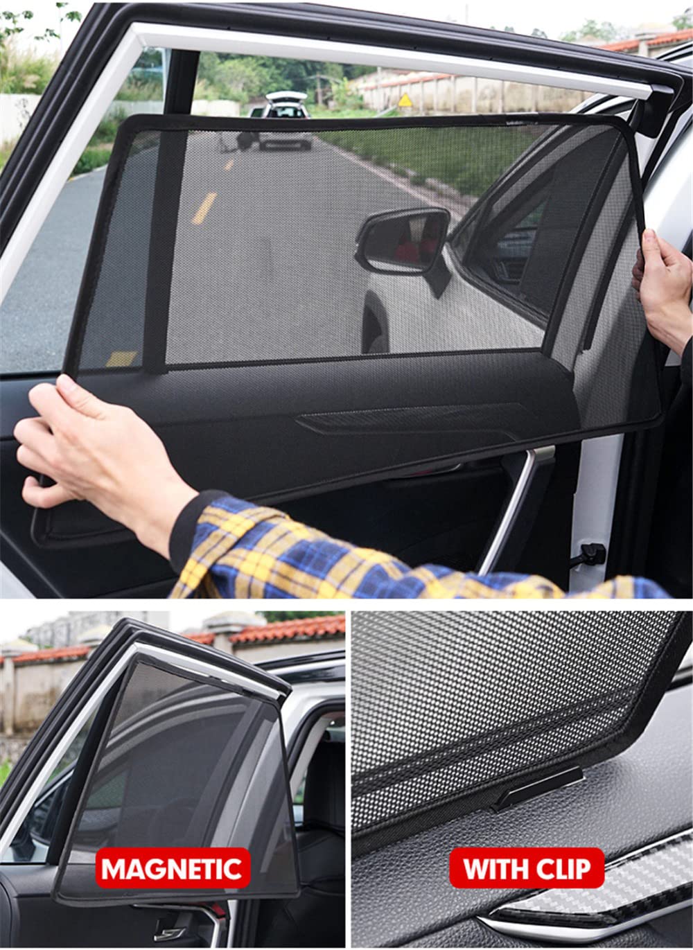Samochodowe magnetyczne osłony przeciwsłoneczne do BMW serii 3 (E90) E90 2005-2012 Ochrona prywatności przed promieniowaniem UV Blok, B