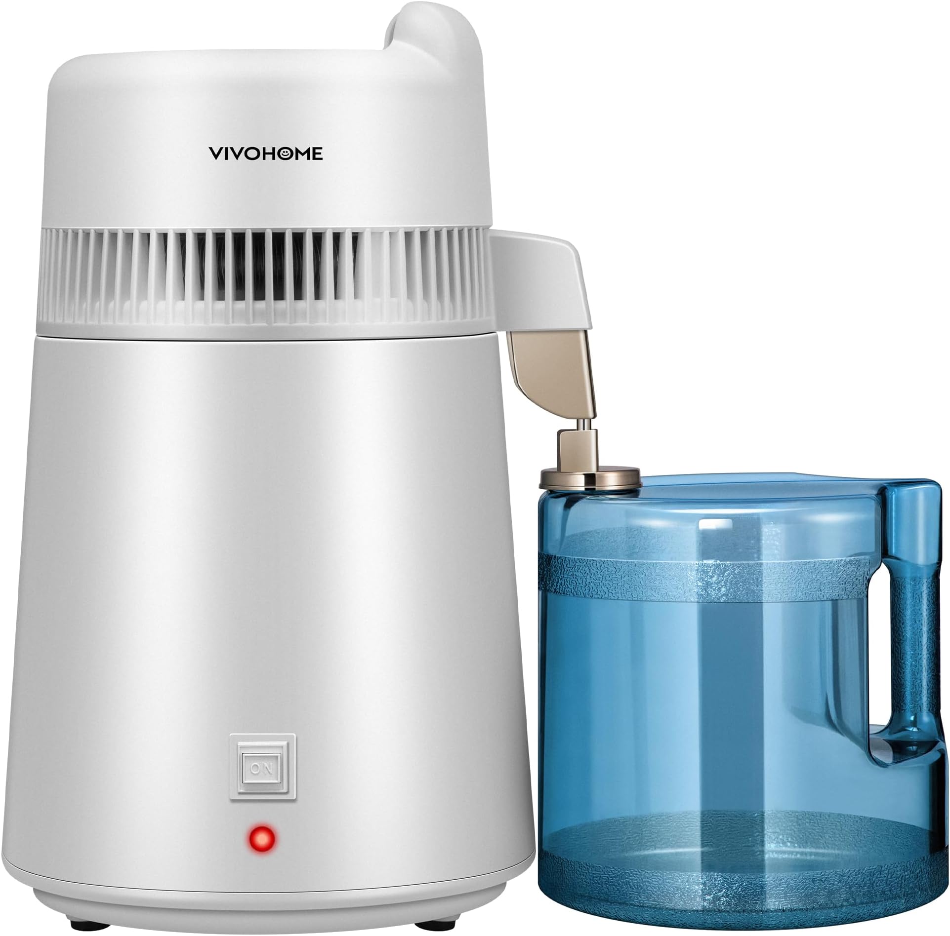 VIVOHOME Water Distiller Countertop 1.6 Gallon/6L 900W Distilled Water Machine with Smart Switch Purifier Filter for Home Office, White