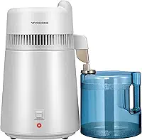VIVOHOME Destilador De Água De Bancada De 6 Litros (1,6 Galões), 900 W, Com Filtro Purificador E Interruptor Inteligente, Ideal Para Casa E Escritório, Branco.