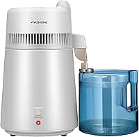 VIVOHOME Destilador De Água De Bancada De 6 Litros (1,6 Galões), 900 W, Com Filtro Purificador E Interruptor Inteligente, Ideal Para Casa E Escritório, Branco.