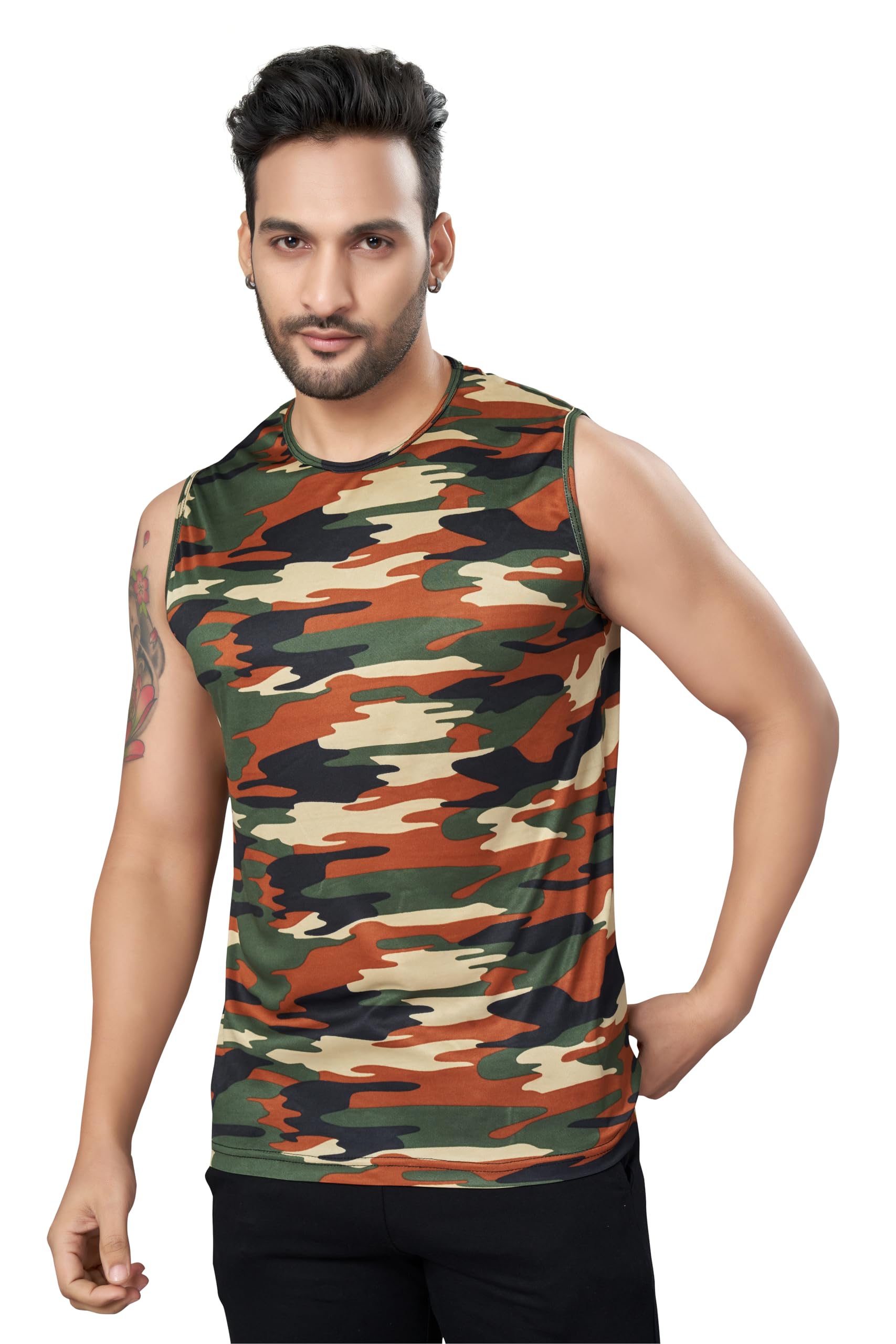 dorzo Men's Cut & Saw Polyester Blend Gyming & Sports Vest | Multicolour-picture-14