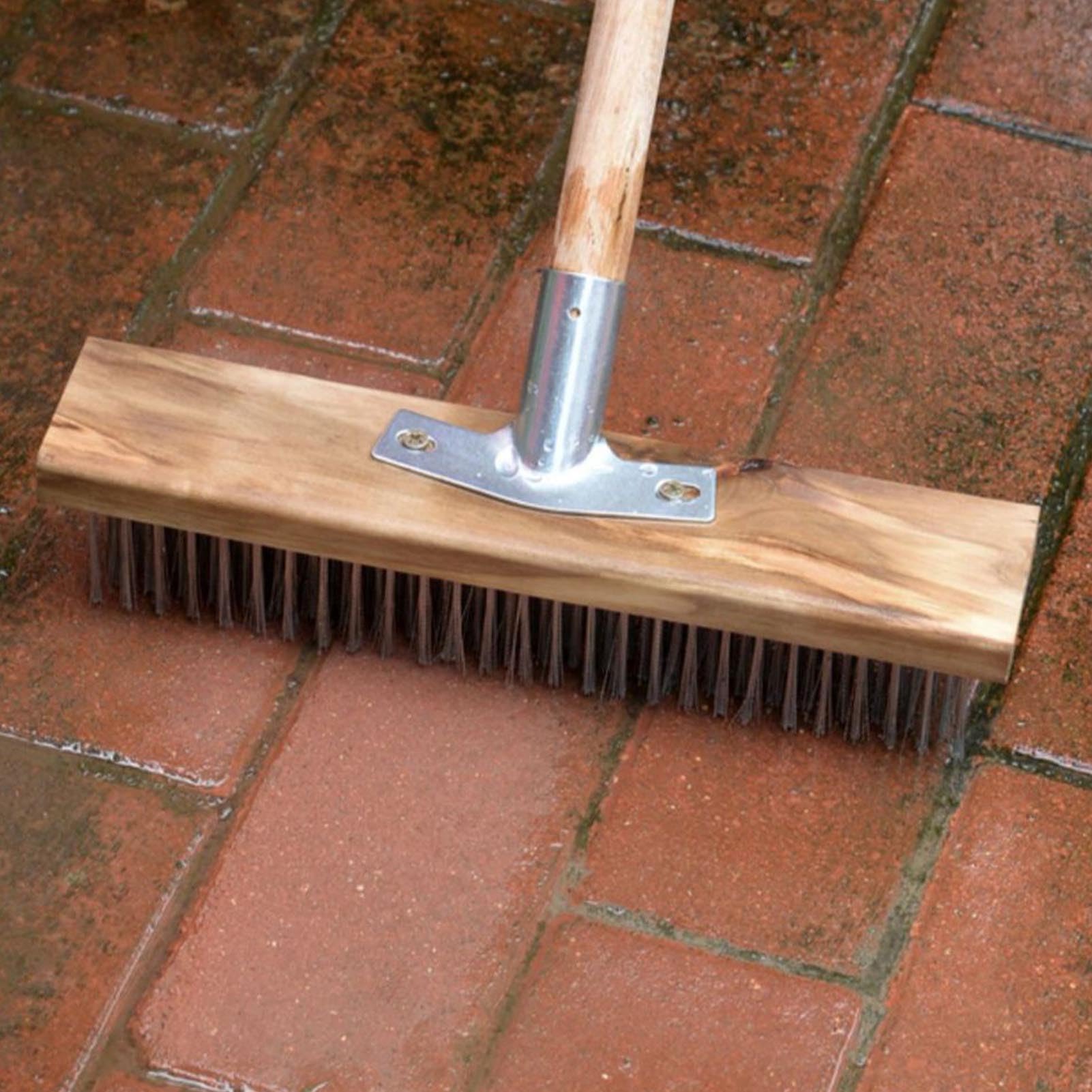 Cepillo de Piso de Alambre de Acero Inoxidable 50 Cm, Limpieza de Servicio Pesado para Superficies ásperas, Múltiples Propósito, Alta Eficiencia, Excelente para Patios, Depósitos y Piscinas