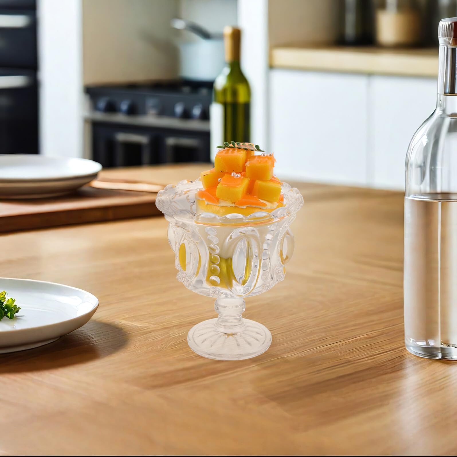 2 Piezas Cuencos de Vidrio para Postres Cuencos Transparentes Tazas para Helado para Pudín y Trifle