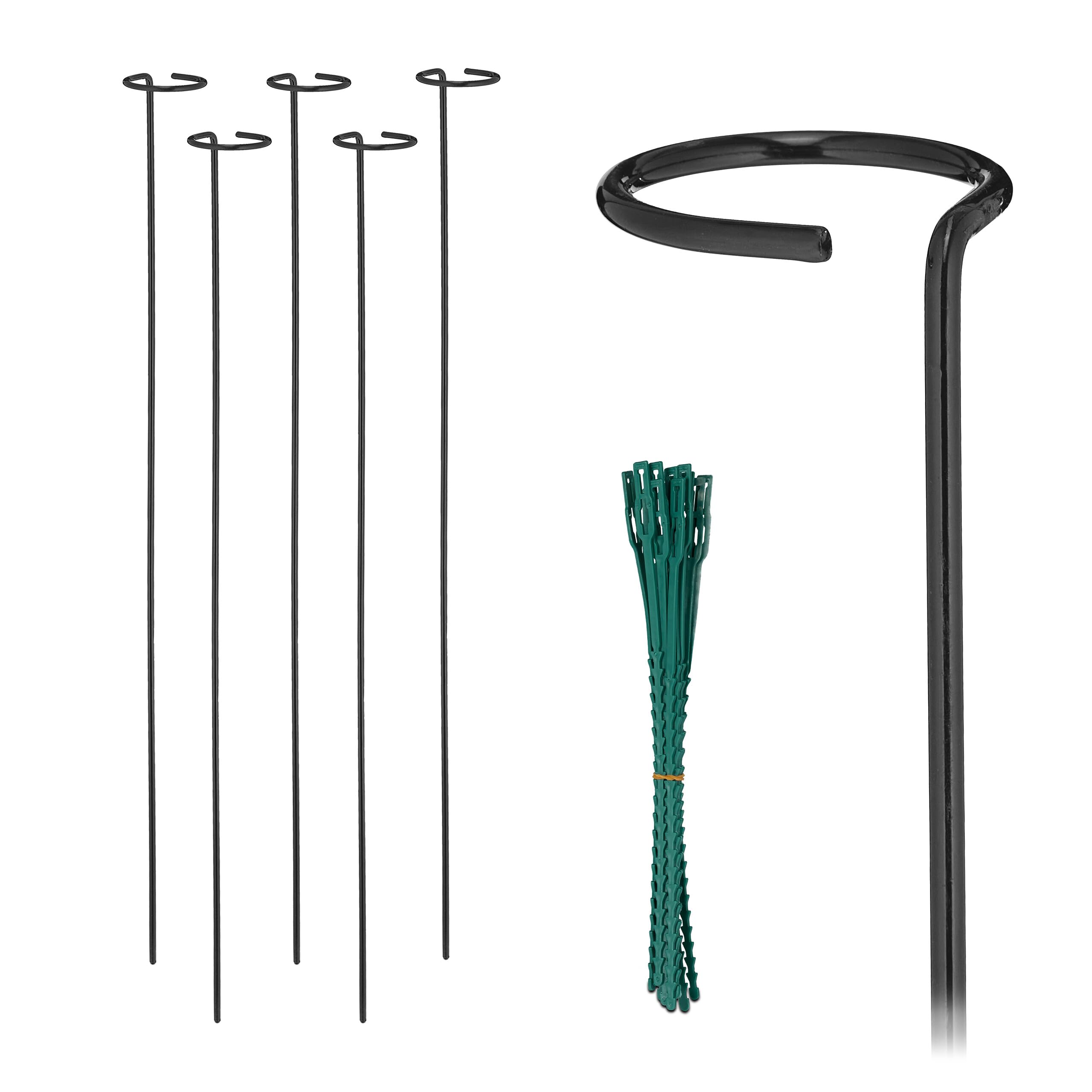 Tuteur à tomates pour éviter les tiges cassées, lot de 6 supports en métal noir de 80 cm