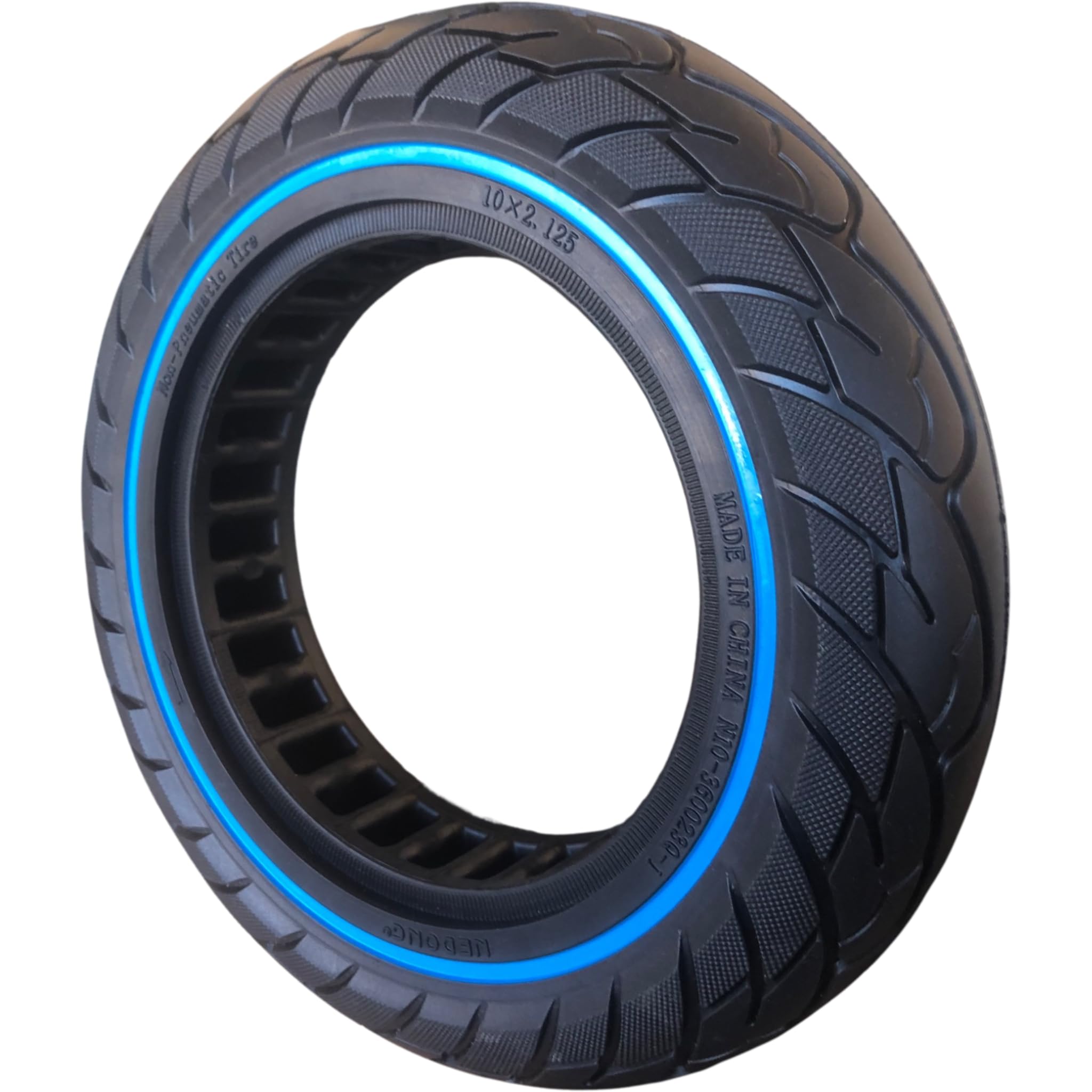 2 Ruote Piene 10x2.125 per Monopattino Elettrico – Gomma Piena Antiforatura Ammortizzata Anti Scivolo, Pneumatico Solido 10" Compatibile con Vivobike M-V30, Ninebot F40 (Blu 2pz+leva)