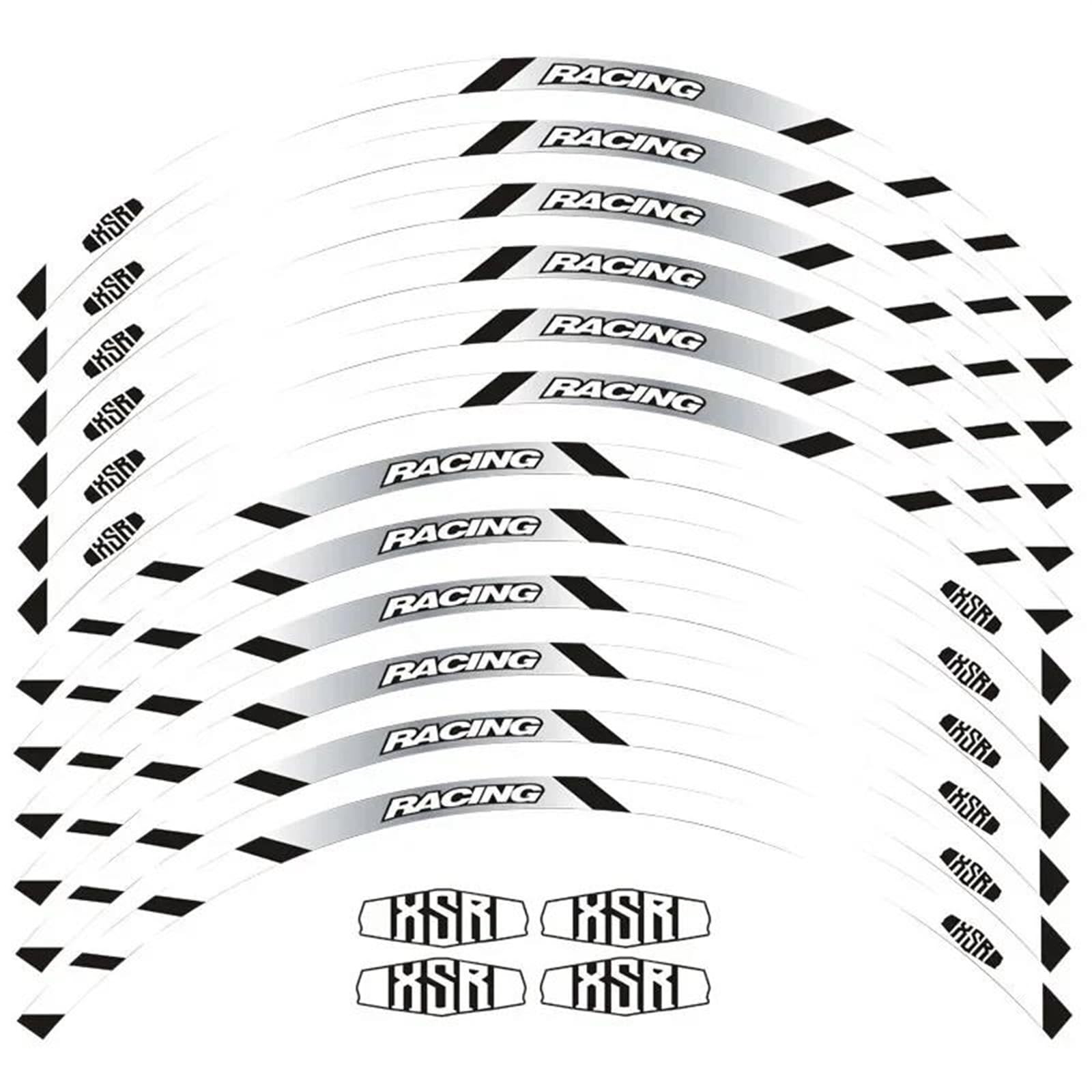 1 Set of Motorcycle Accessories Wheel Stickers Stripes Reflective Rim for Yamaha XSR 125 155 700 900(Style 1)