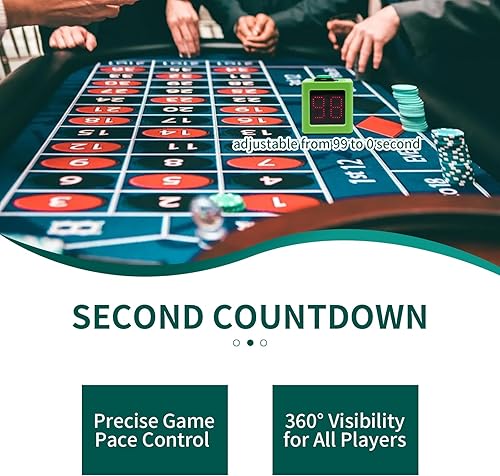 Miniatura 4 de GANXIN - Reloj de disparo de póquer, temporizador de cuenta regresiva de segundos para torneo de póquer, casinoajedrez, 2030 segundos y tiempo