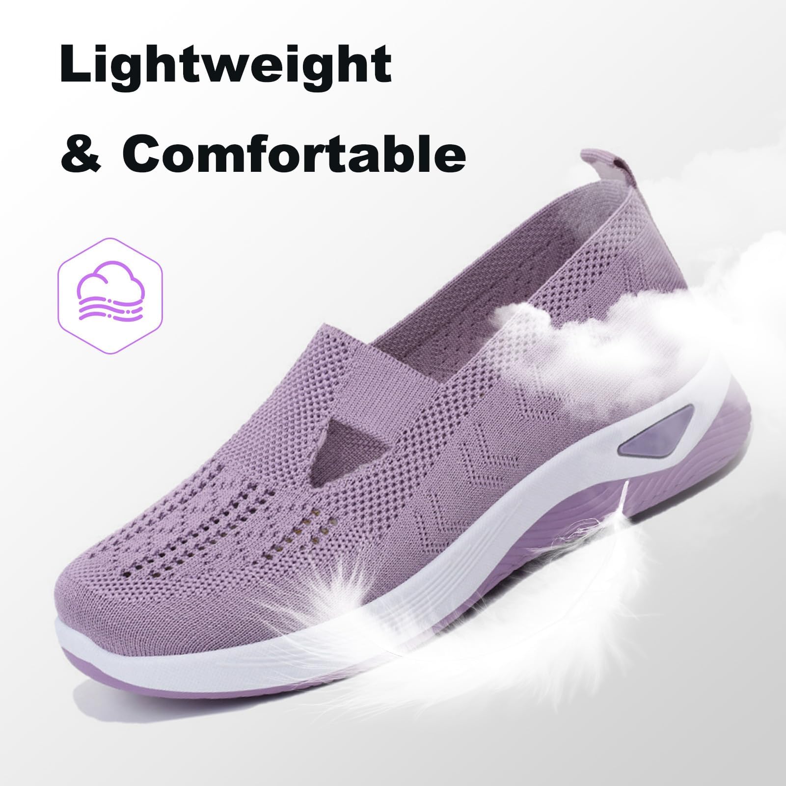 Zapatos Ortopédicos para Mujer con Malla Sin Cordones Antideslizantes Plataforma Ligeras