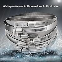 Vista 7 de VIVOSUN Abrazaderas de conducto de aire de acero inoxidable, abrazaderas de manguera ajustables de 4/6/8/12 pulgadas con accionamiento helicoidal