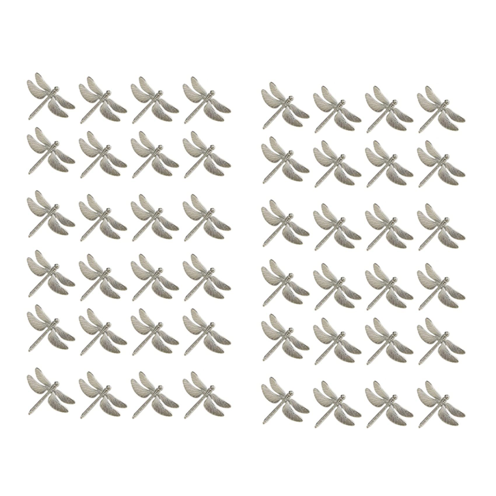 Hndhbfgrt 48 Pcs Dragonfly Napkin Rings, Zinc Alloy Napkin Buckle Silver Napkin Ring for Hotel Wedding Holiday Table