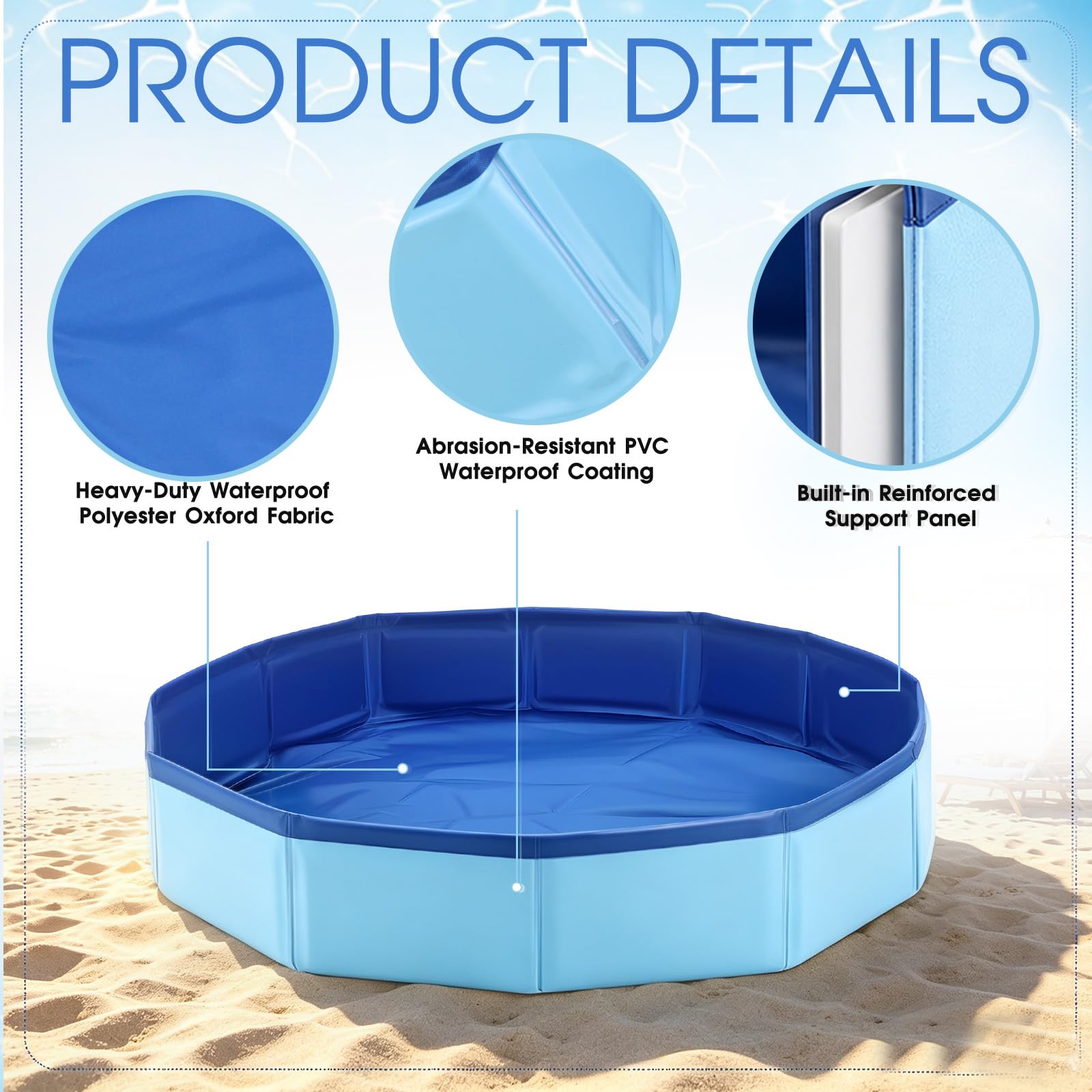 Pool Fußbadewanne Faltbar Fusswanne für Pool Fußbecken Poolwanne Tragbare Pool-Fußbad für Pools Home Spa Schwimmbecken