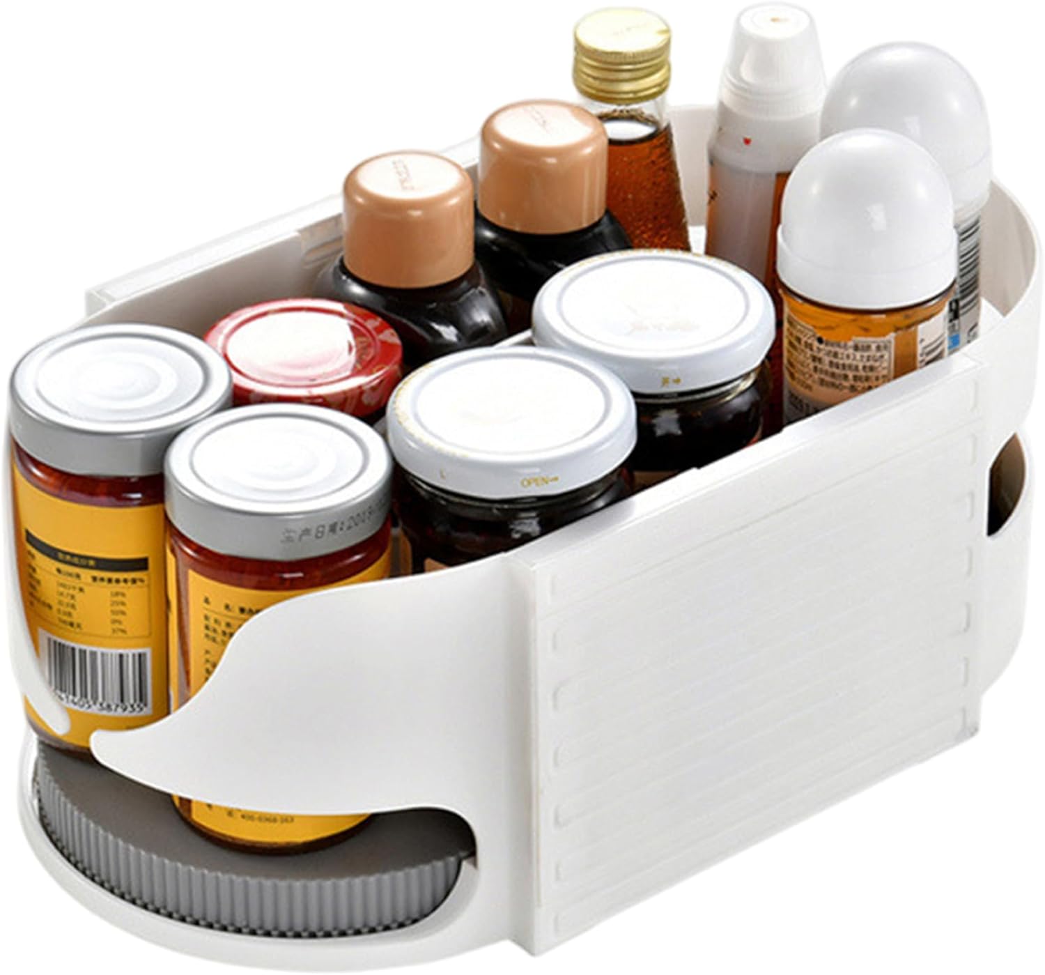 Rotating Spice Rack Organizer 360掳 Rotating Spice Rack with Handle, Stackable Storage for Pantry Kitchen