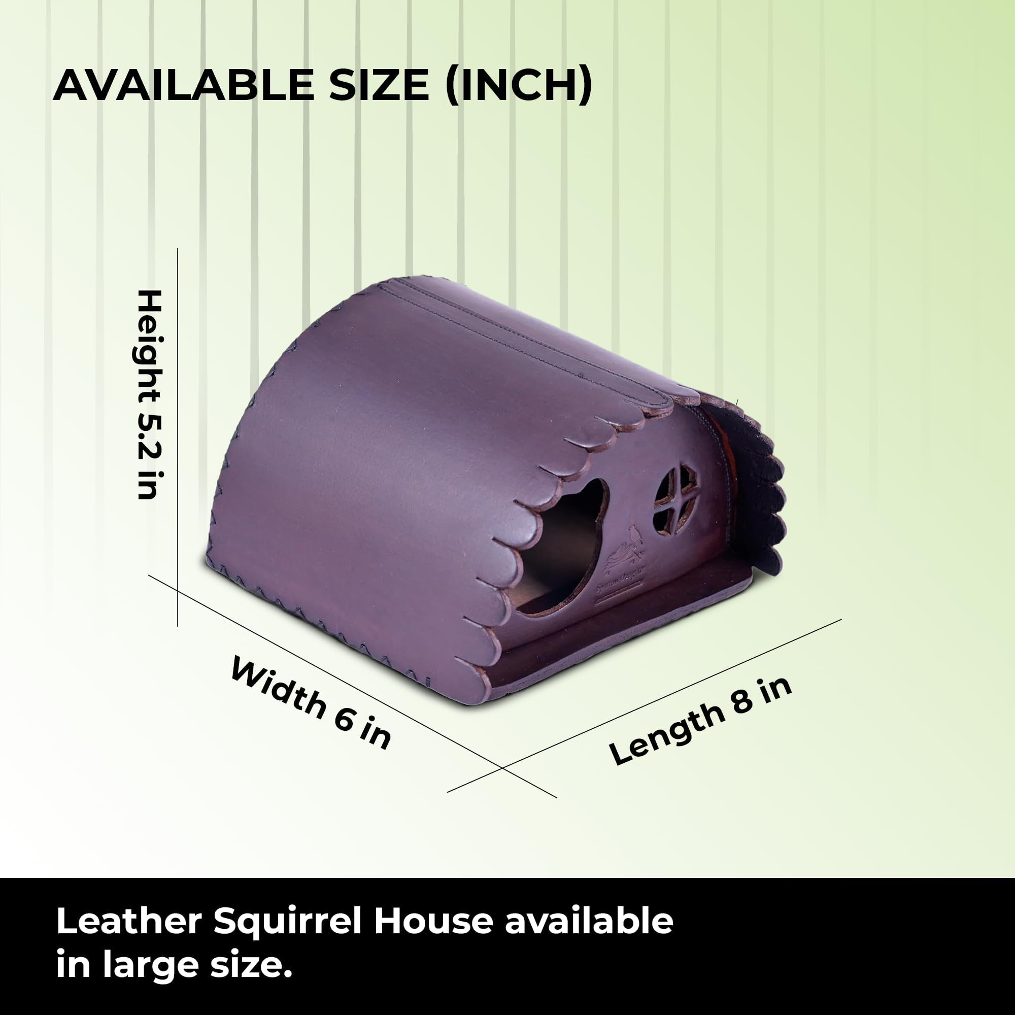 sparrow daughter Leather Squirrel House for Outdoors, Garden, Backyard, Small Animals Habitat for Chinchilla,Mice, Suger Glider,Mice Squirrel with Poles, Squirrel Nest & Box, Chestnut 3
