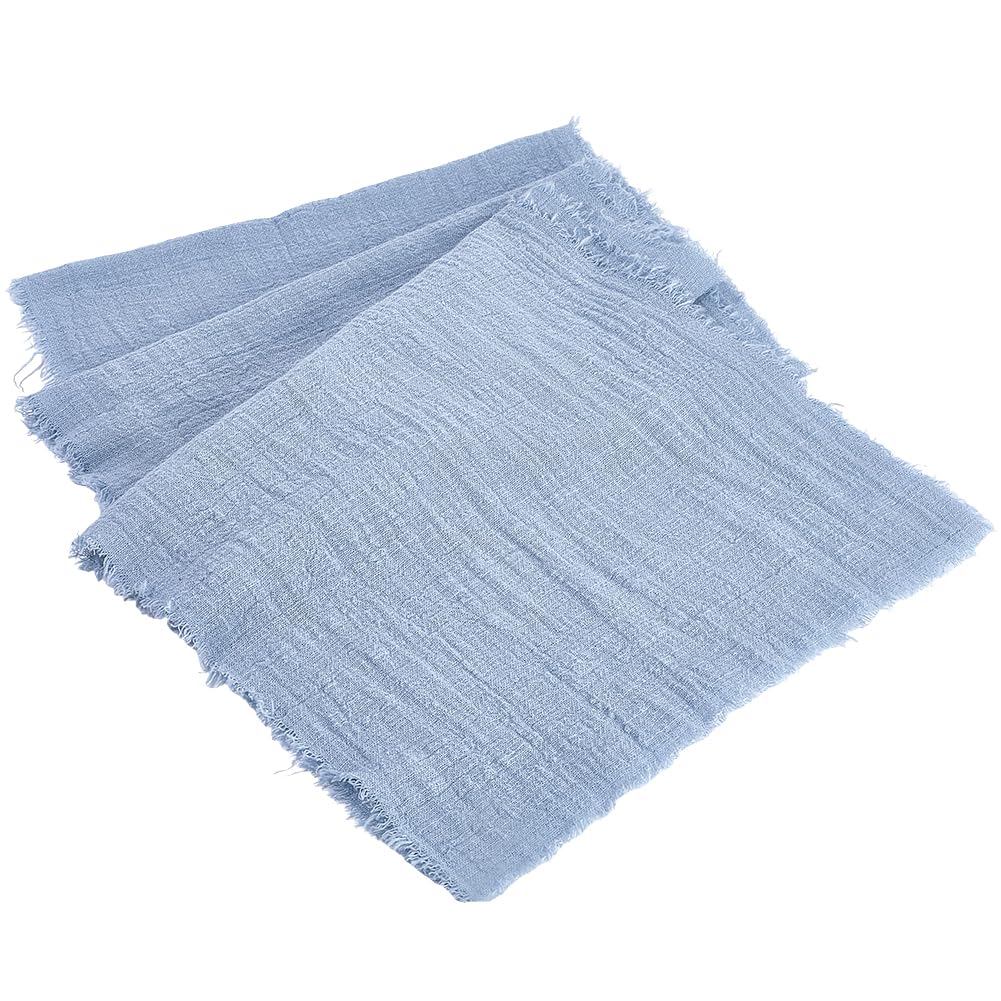 CRASPIRE Cotton Table Runners 72x13 Inch Long Sky Blue Rustic Slub Linen Table Cloth Machine Washable Farmhouse Durable Boho Dining Table Decor for Home Living Room Kitchen Coffee Party Decoration