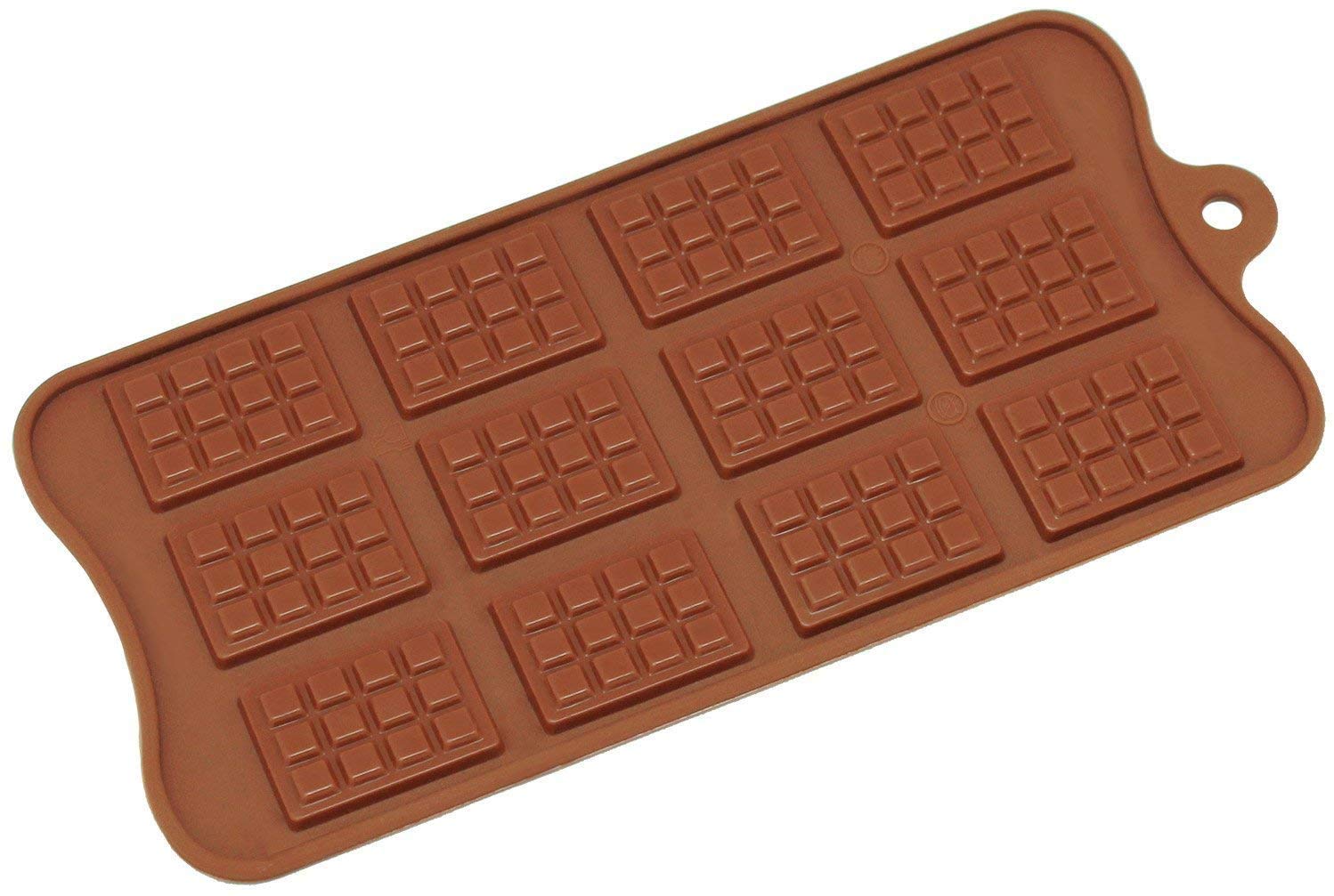 First Try 12 Cavity Melting Chocolate Silicone Molds Shapes for Valentines Day DIY Gift Mini Square Shape Flowers Day Hot Cocoa Moulds for Cake Candy Jelly Ice Cube (Chocolate Shape) (B08W9PW6SH) Amazon Price History, Amazon Price Tracker