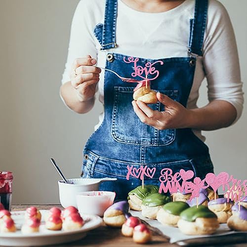 Miniatura 218 de Rsstarxi 36 Pack Happy Valentine's Day Cupcake Toppers Glitter Cupid Love Heart Lip Kiss Me Be Mine Cupcake Picks for Valentine's Day Theme Wedding