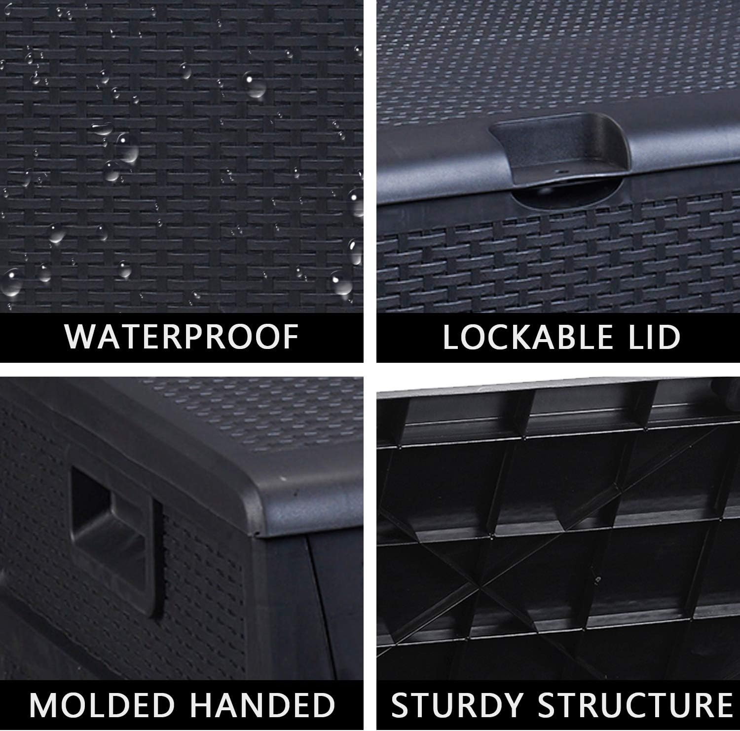 120 Gallon Patio Stroage Deck Box Waterproof Plastic Outdoor Storage Container for Patio Furniture Cushions,Pool Toys,Garden Tools : Patio, Lawn & Garden