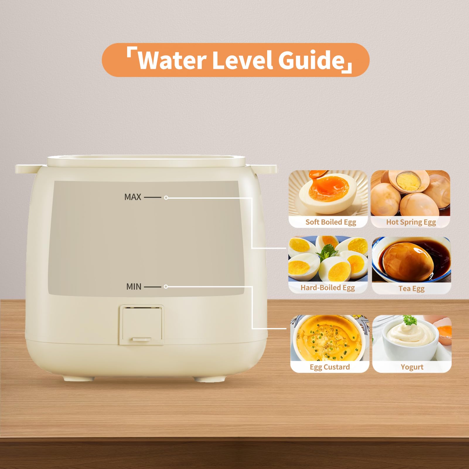 Olla rápida para huevos, olla de huevos programable para huevos duros, huevos duros suaves, huevos de aguas termales, natillas de huevo, huevo de té, yogur, olla eléctrica para huevos con apagado 9