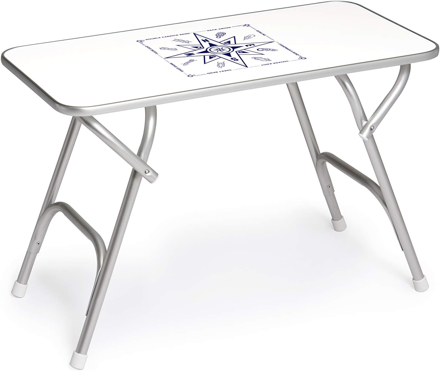 FORMA MARINE Boat Table Folding White Melamine 34.7" x 17.3" x 24" Height Marine Aluminum Yacht Deck Furniture M200
