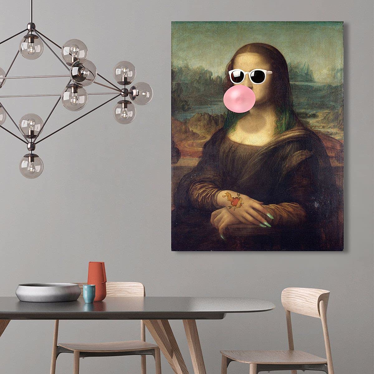 ART PRINT CAFE' Stampa su tela: Spencer, Leisure Time, Monna Lisa, 40x60 | Quadri Pop Art, colorati, divertenti per decorare casa