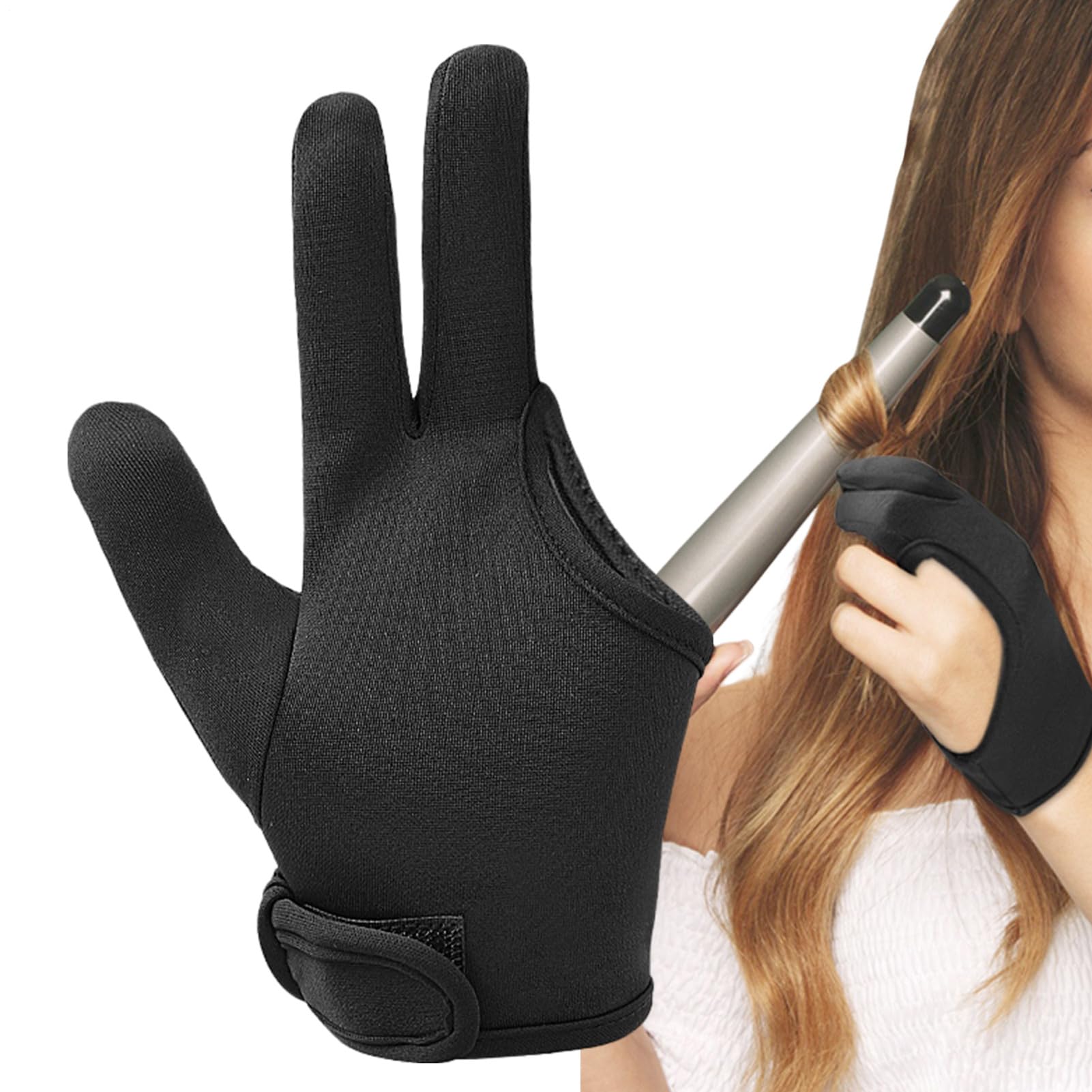 Gants de style résistants à la chaleur - Gants élastiques à 3 doigts, accessoire de protection pratique, poignée anti-brûlure, matériau flexible et lavable, outil durable pour le salon