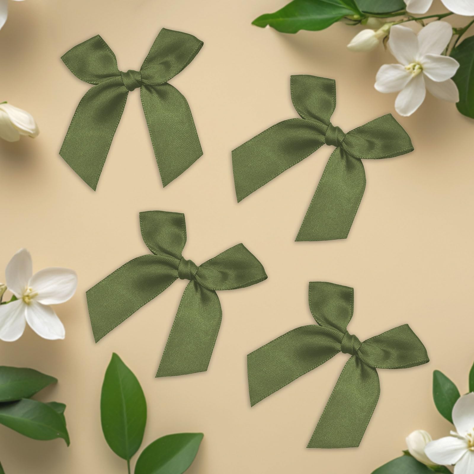 Jisrcha 60 Fiocchi, Fiocchetti Piccoli per Decorazioni, Fiocchetti per Bomboniere per Matrimoni, Confezioni Regalo, Artigianato, Compleanni, Decorazione di Sacchetti per Merenda, Regali Natale(Verde)
