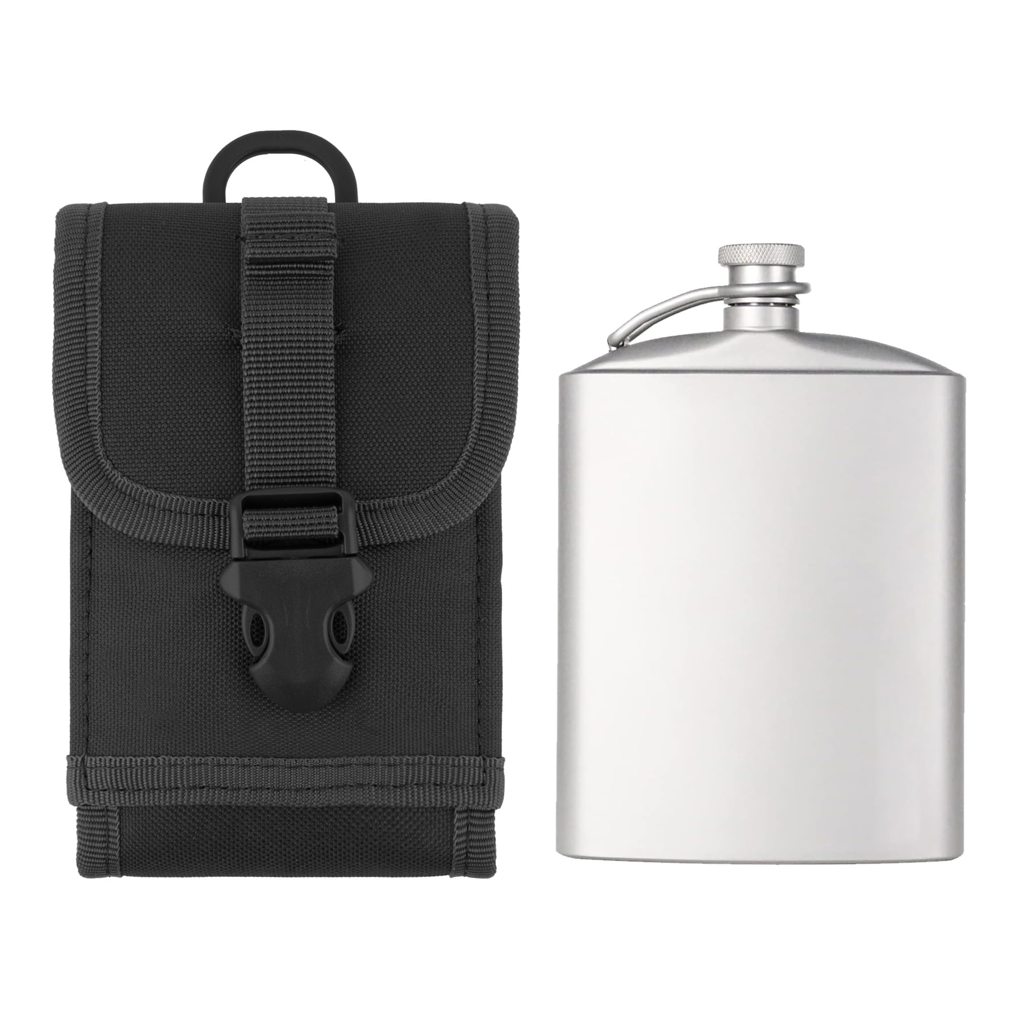 Kingshion Liquor Flask Holder Compatible with Stanley Flask, Liquor Flask, Mini Hip Flask, Flagon, Whisky Hip Flask, High Camp Flasks, Plastic Flask - Black