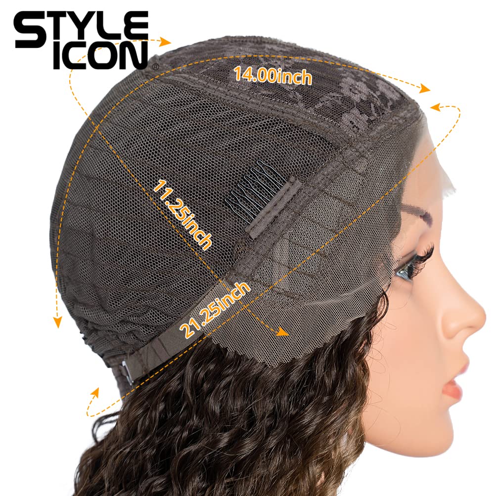 Style Icon 30" Long Curly Wig Ombre Lace Front Wig for women Heat Resistant Replacement Wig Density 130% Synthetic Wig (30 Inch, TT6/30W)