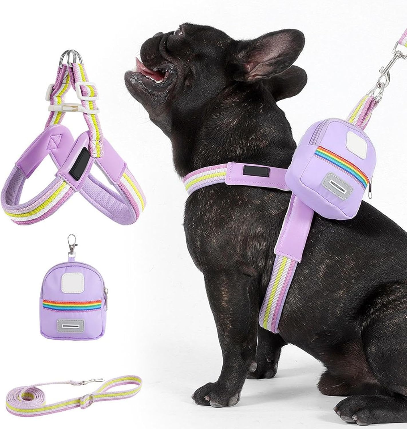 Set di pettorine per cani regolabili – Cintura per cani con design ergonomico e tasca di sicurezza, ideale per passeggiate, allenamento, trekking, cortile, esercizi urbani e attività all’aria