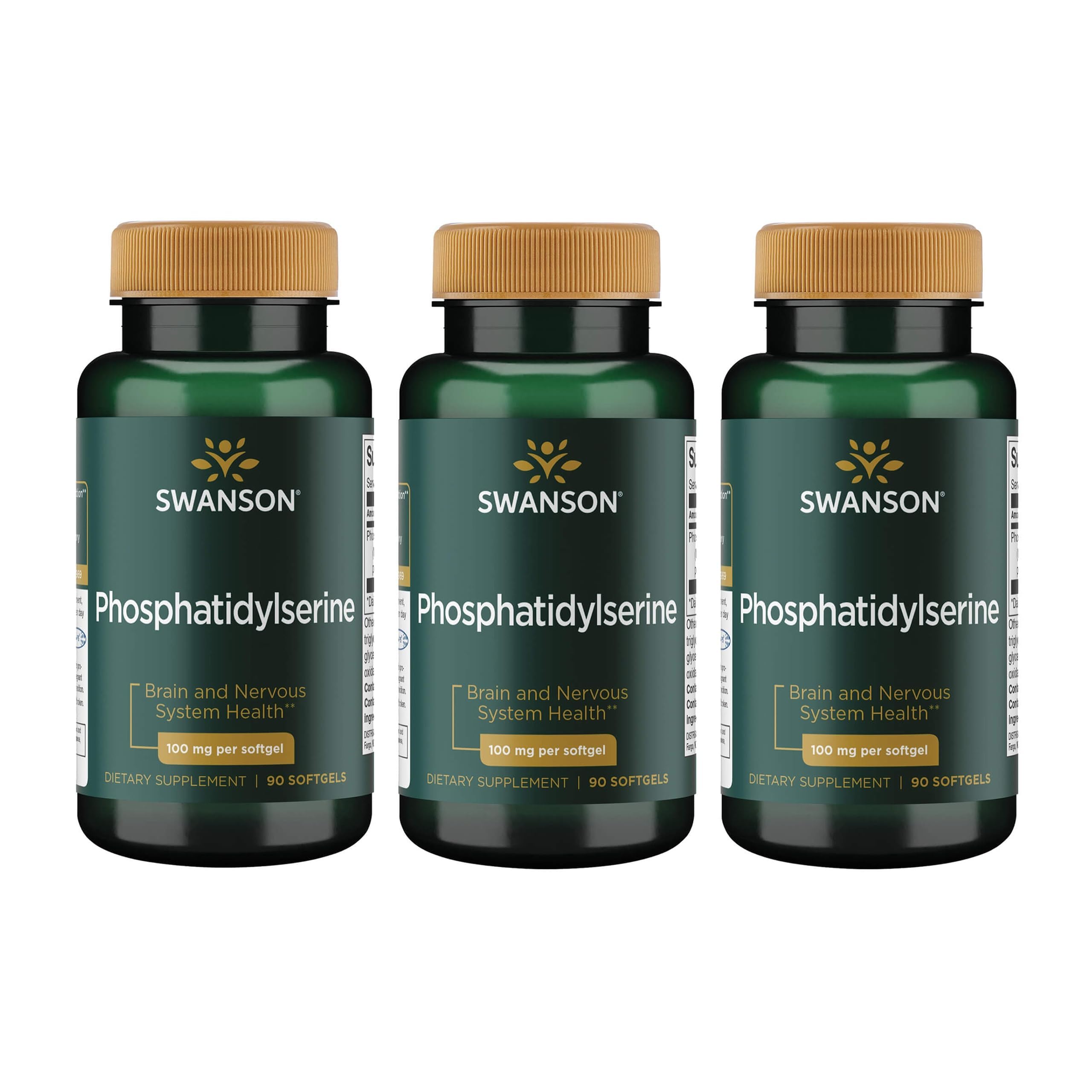 Swanson Phosphatidylserine 100 mg 90 Softgels, 3 Pack 90 Count (Pack of 3)