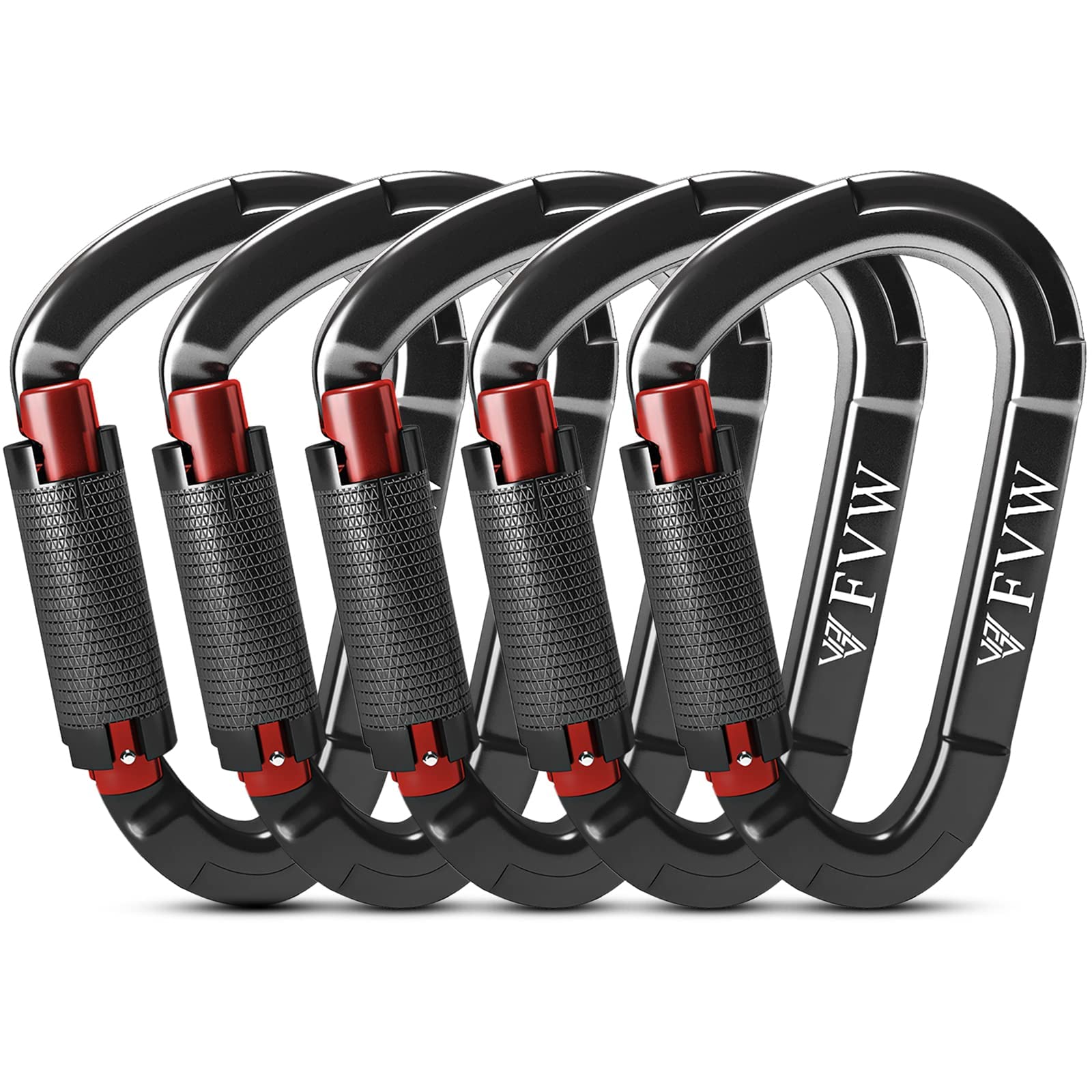 25KN Karabiner Klettern Kletterausrüstung,Locking Kletterkarabiner Clips für Hängematten, Schaukel, Locking Hundeleine und Geschirr, Camping, Wandern & Utility