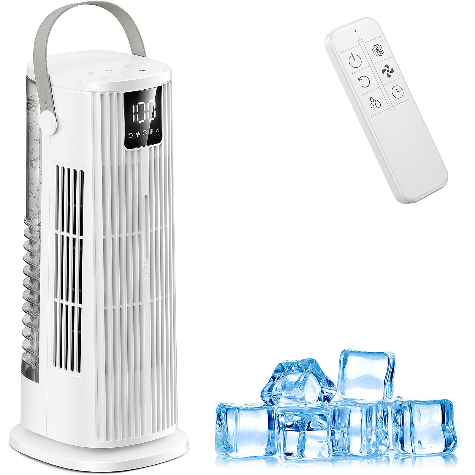 Climatiseur Mobile 1350ml avec Télécommande, Refroidisseur d'air 3 en 1, Climatiseur Portable avec 4 Vitesses, Minuteur 2-8H, Mini Clim pour Chambre à Coucher/Bureau