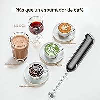 Vista 8 de InstaWhisk - Espumador de leche con velocidad variable, varita espumadora de café recargable con batidor doble desmontable, mezclador de bebidas