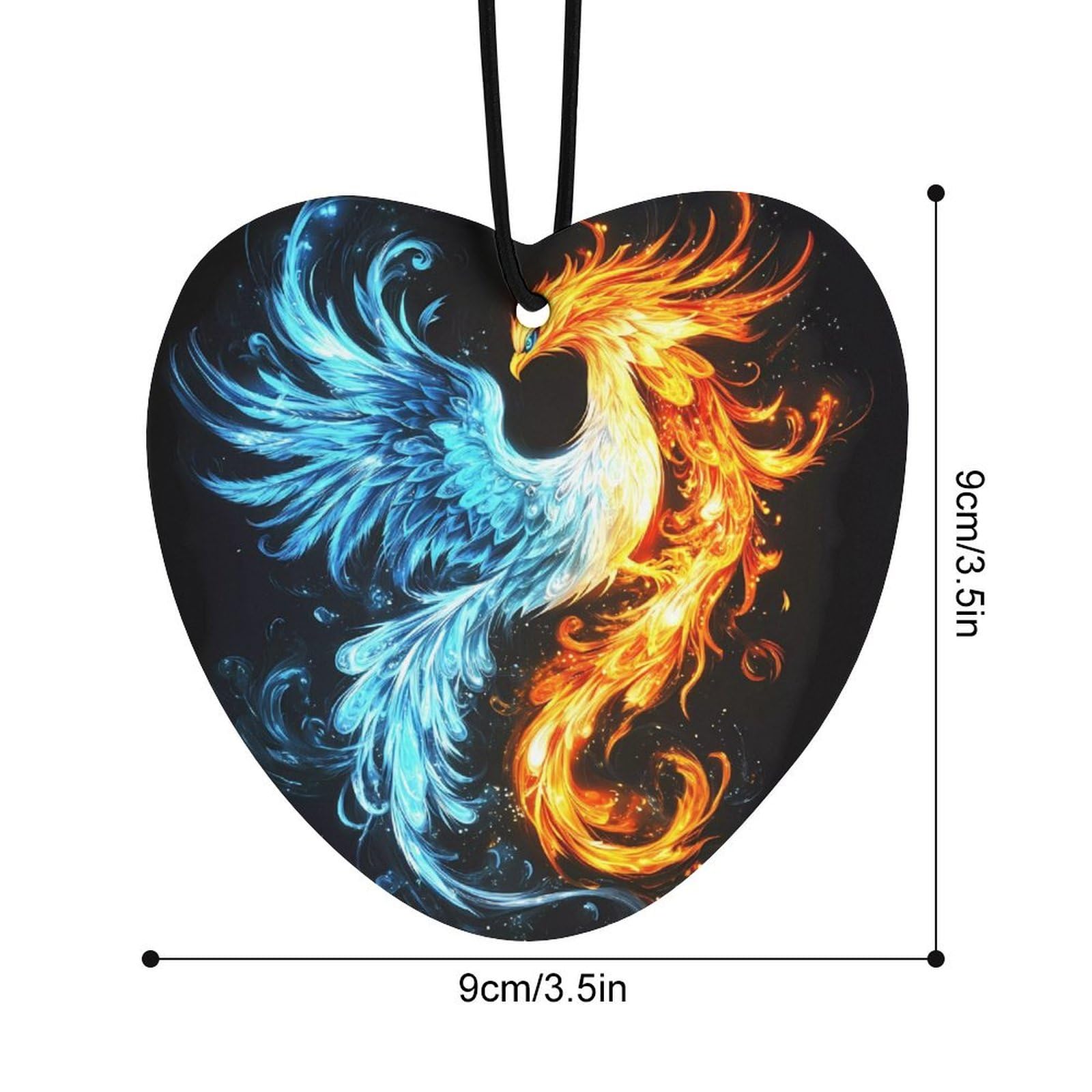 Fire And Ice Phoeniix Car Air Freshener Hanging Aromatherapy Tablets for Car Accessories Love form