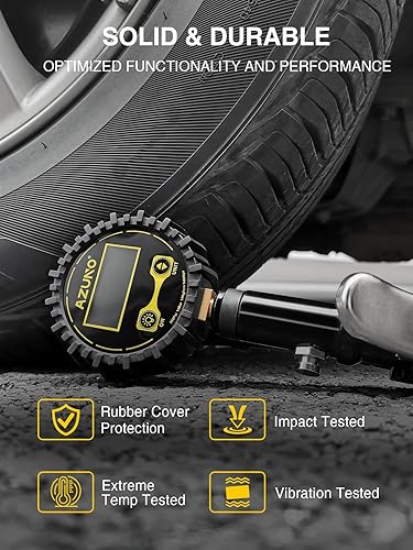 Miniatura 8 de AZUNO Inflador digital de neumáticos con medidor de presión, 200 PSI, accesorios de compresor de aire resistente, viene con una caja de transporte
