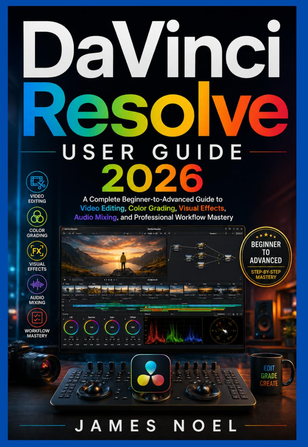 DaVinci Resolve User Guide 2026: A Complete Beginner-to-Advanced Guide to Video Editing, Color Grading, Visual Effects, Audio Mixing, and Professional Workflow Mastery